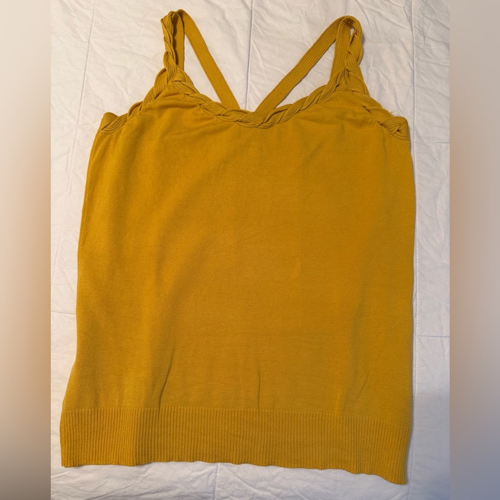 Isaac Mizrahi for Target Yellow Silk Braided Spaghetti Strap Sweater